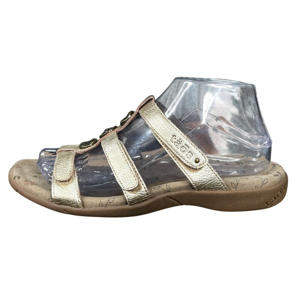 Taos Women’s Prize 4 Gold Leather Slip On Slide Sandal Size US 8 - Picture 2 of 10
